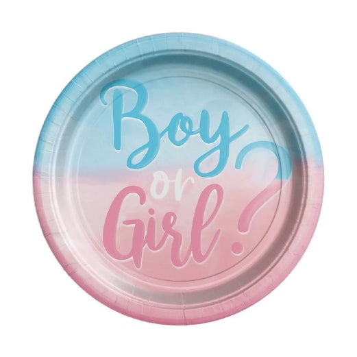 Boy or Girl Pappteller 23 cm 8 Stk.