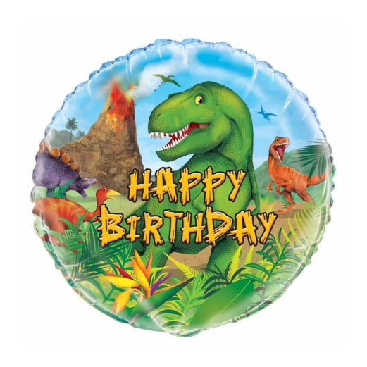 Dinosaurier B-Day Folienballon Helium gefüllt