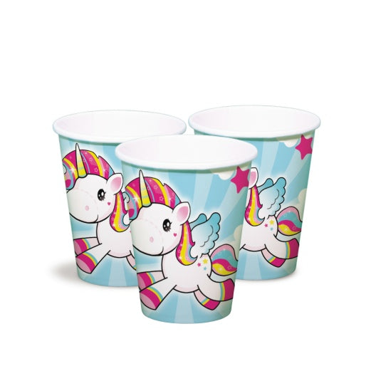 Einhorn Pony Pappbecher 8 Stk.
