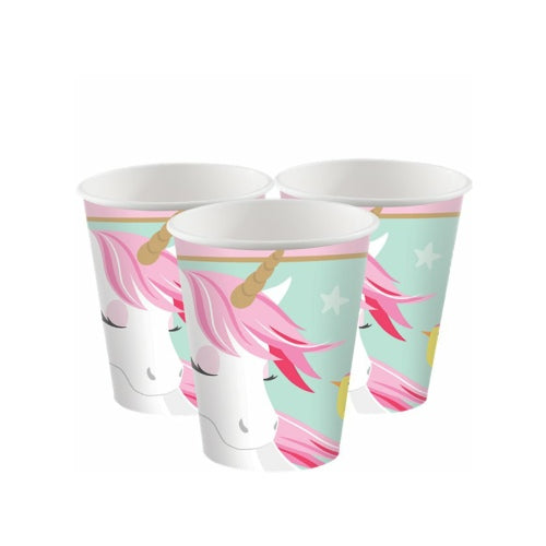 Einhorn Pappbecher 8 Stk.