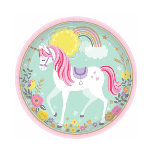Einhorn Pappteller 23 cm 8 Stk.
