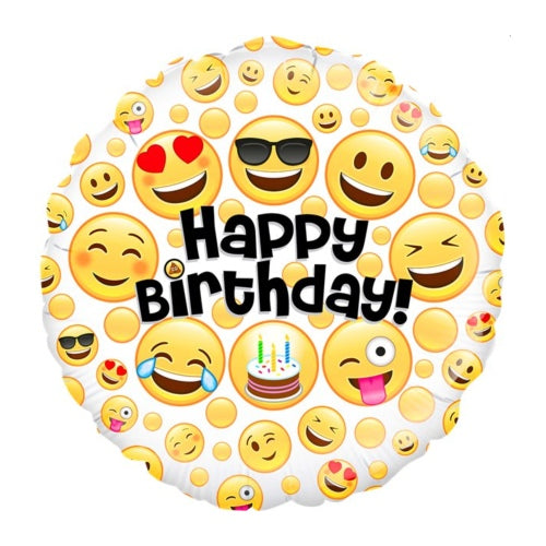 Emoji B-Day Folienballon Helium gefüllt