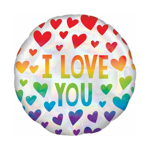 I Love you Rainbow Folienballon Helium gefüllt