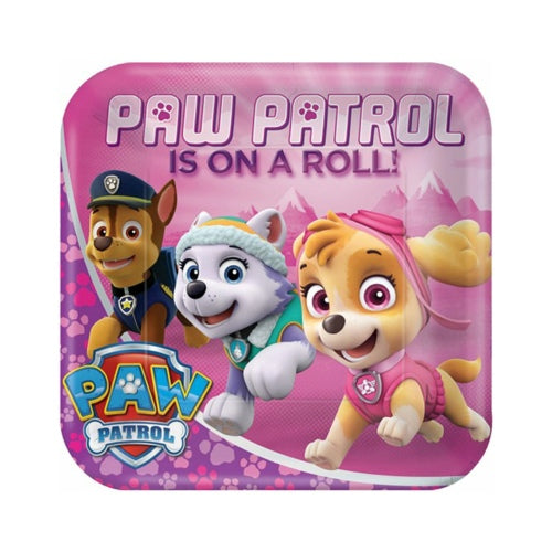 Paw Patrol Girl Pappteller 23 x 23 cm 8 Stk.